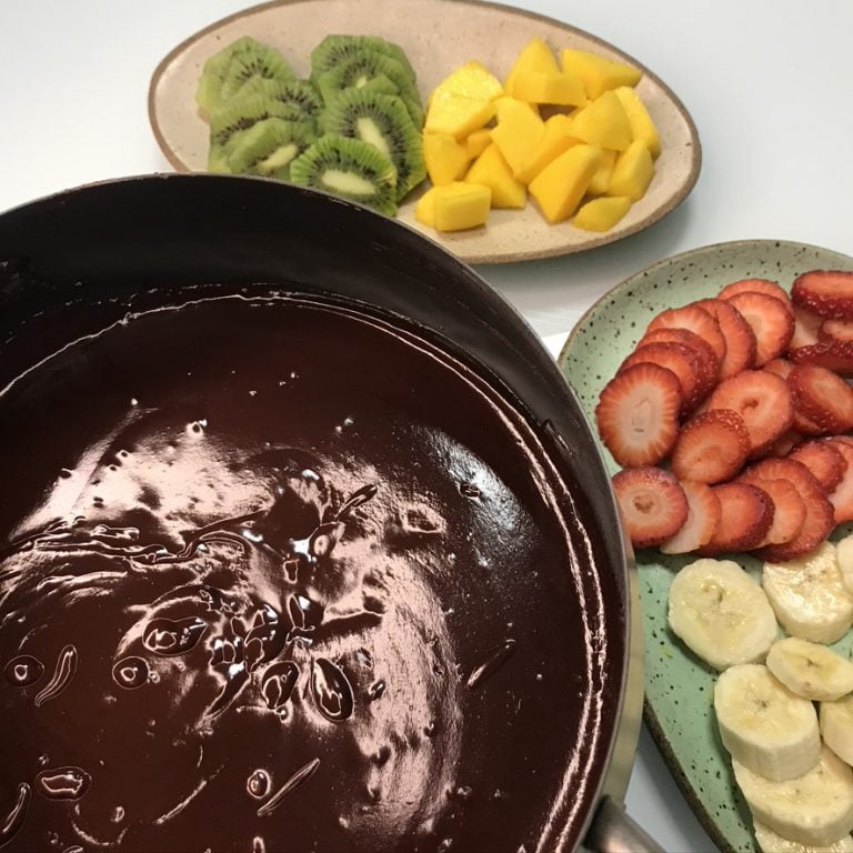 Fondue de chocolate vegano fácil e rápido Java Chocolates