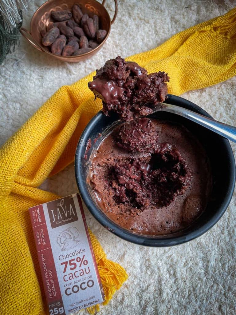 Bolo de caneca de chocolate Java